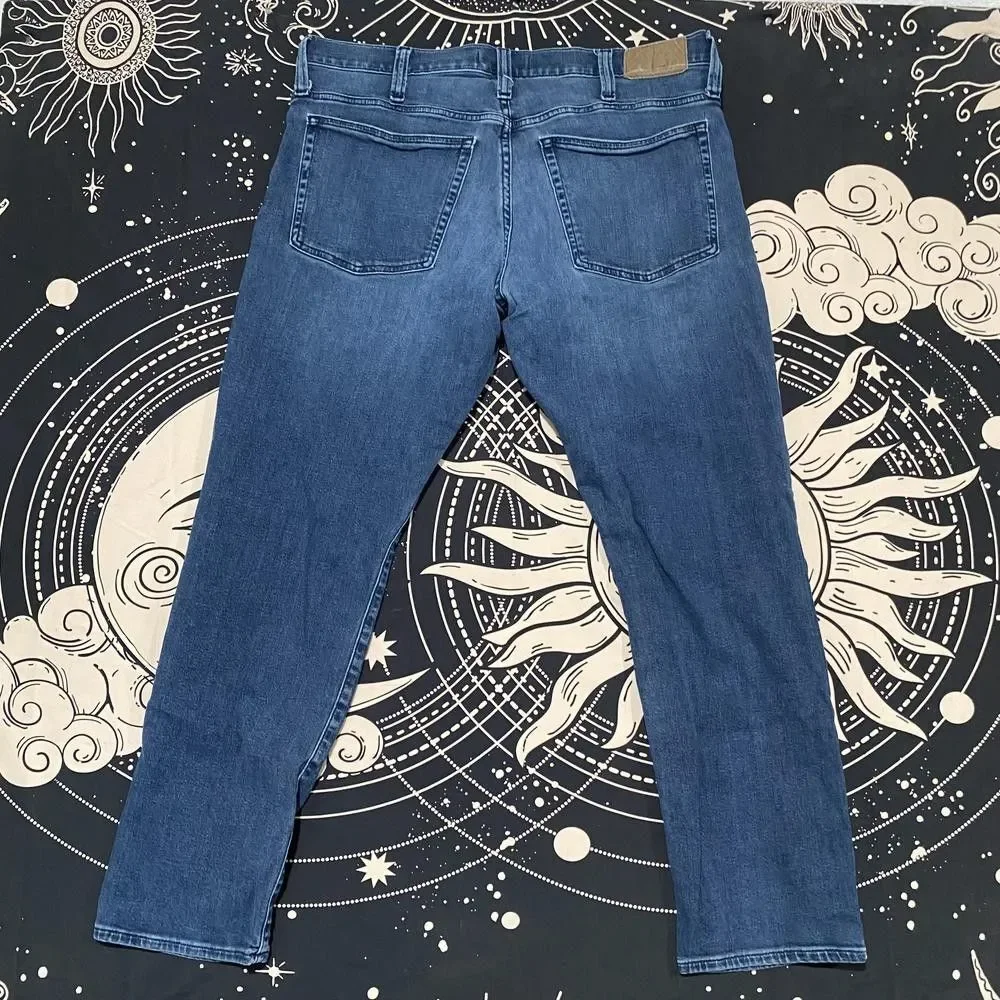 Madewell Straight Jeans Men's 38x32 Blue Cotton Denim Slim Fit Workwear Stretch